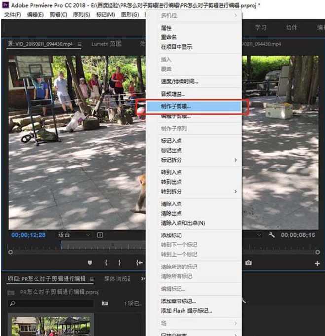 Premiere如何创建编辑子剪辑？Pr创建编辑子视频图文教程详解