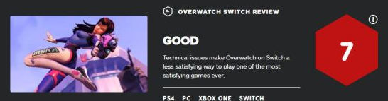 NS版《守望先锋》IGN评分7分 用Switch玩不是最优选