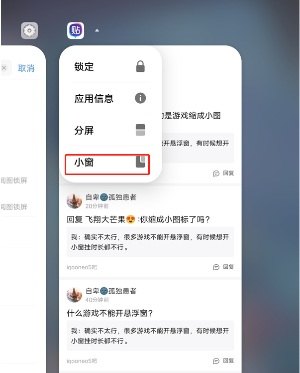 iqooneo5活力版如何设置小窗功能?iqooneo5活力版小窗功能设置方法截图